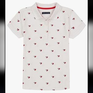 Tommy Hilfiger Heart Logo White Polo Girls Youth XS GUC